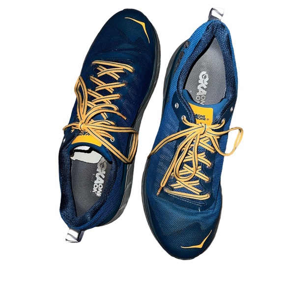 Blue w yellow laces Hoka men's sneakers size 12 - Picture 3 of 5